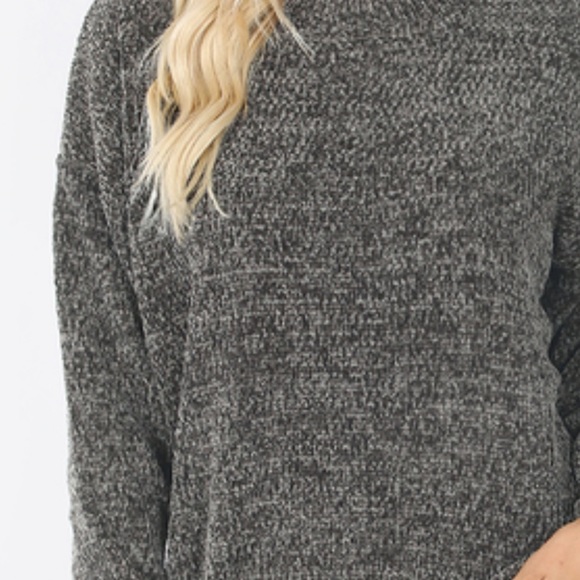 Soft Charcoal Grey Chenille Sweater - Picture 2 of 9